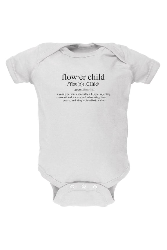 Flower Child Definition Soft Baby One Piece White 0-3 M