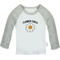 thumbnail image 1 of Flower Child Funny T shirt For Baby, Newborn Babies T-shirts, Infant Tops, 0-24M Kids Graphic Tees Clothing (Long Gray Raglan T-shirt, 6-12 Months), 1 of 4