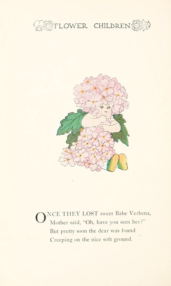 Flower Children 1910 Babe Verbena Canvas Art - MT Ross (18 x 24)