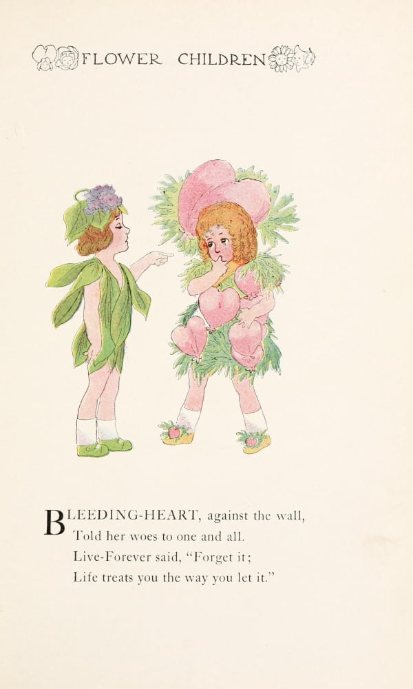 Flower Children 1910 Bleeding Heart Canvas Art - MT Ross (24 x 36)