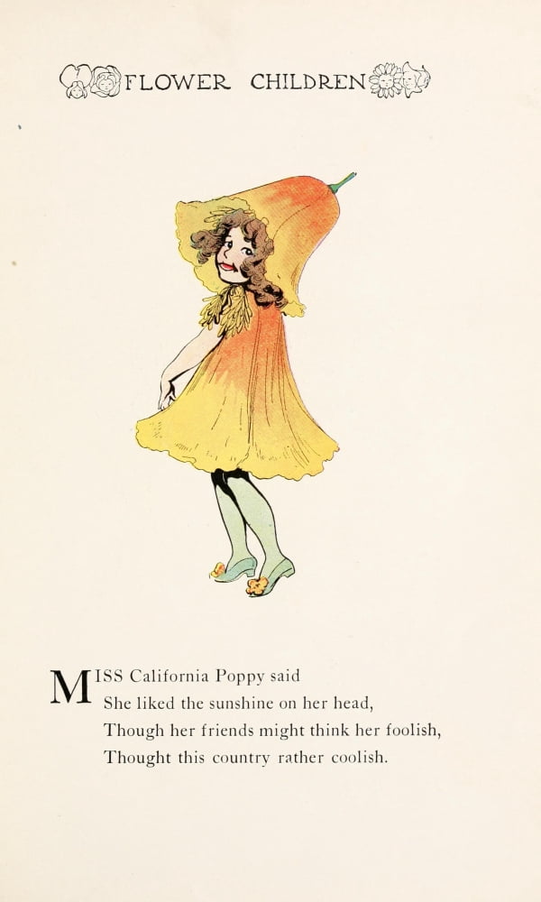 Flower Children 1910 California Poppy Canvas Art - MT Ross (18 x 24)