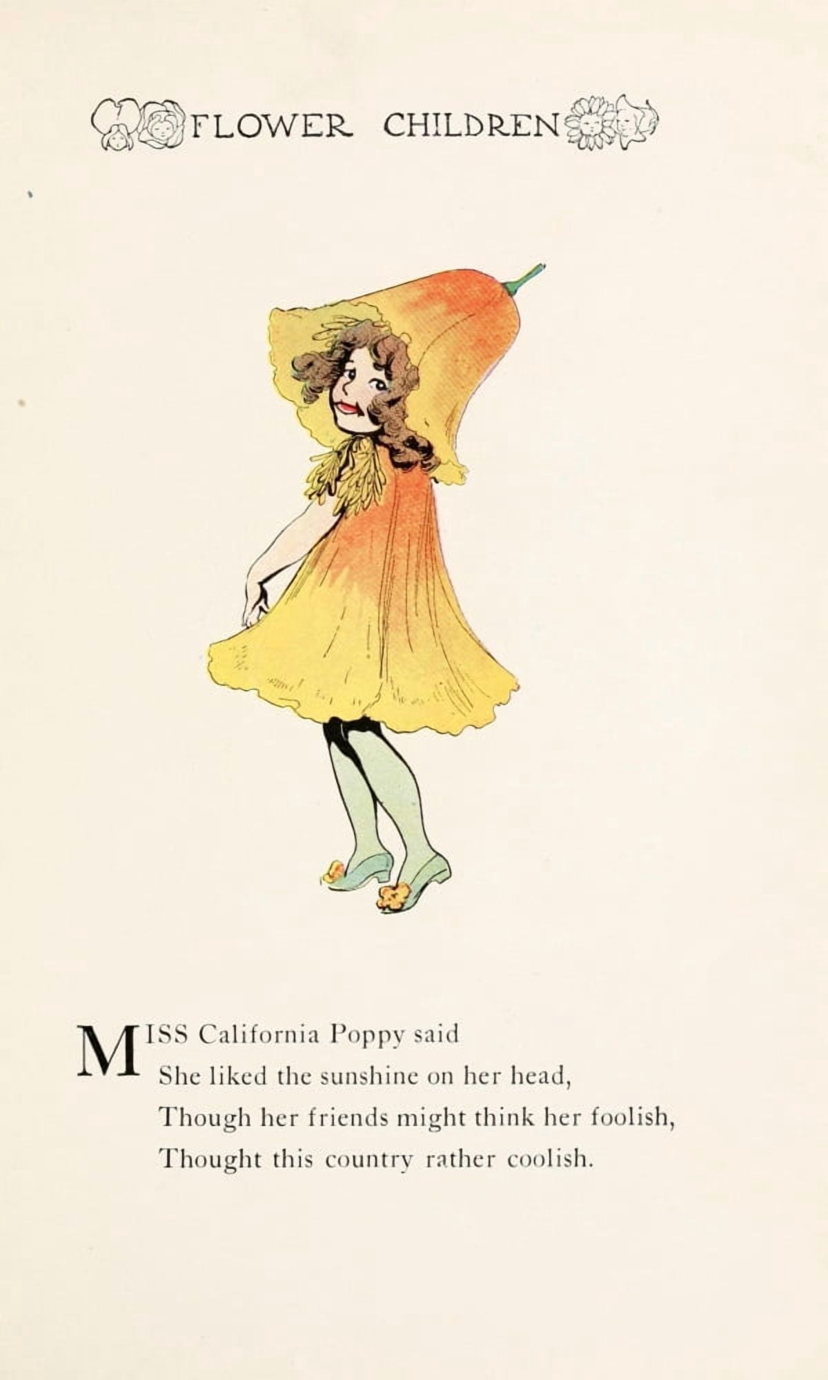 Flower Children 1910 California Poppy Canvas Art - MT Ross (24 x 36)