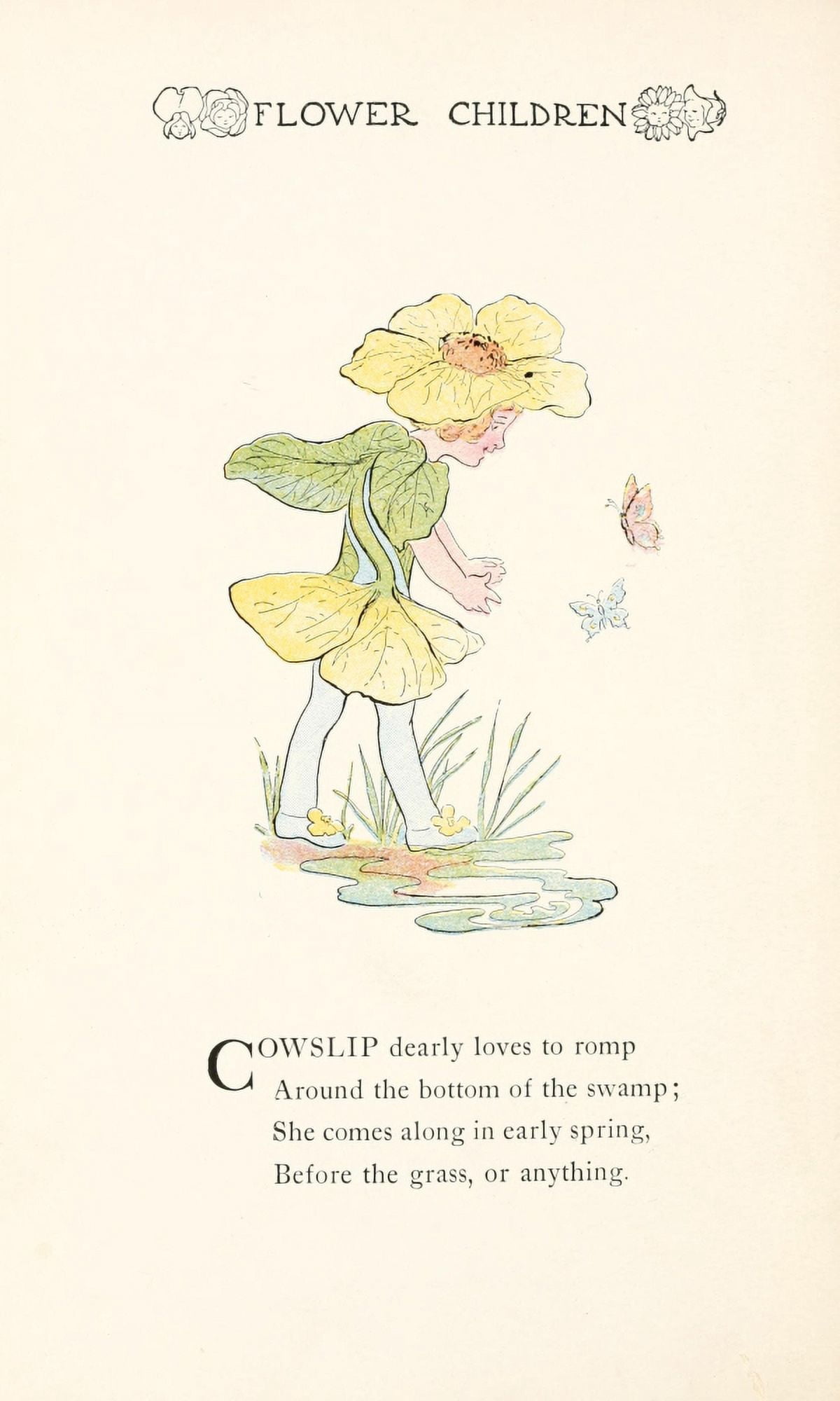 Flower Children 1910 Cowslip Canvas Art - MT Ross (18 x 24)