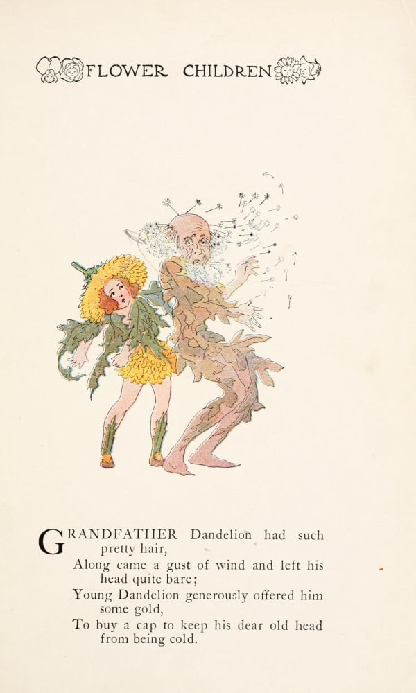 Flower Children 1910 Dandelion Canvas Art - MT Ross (18 x 24)