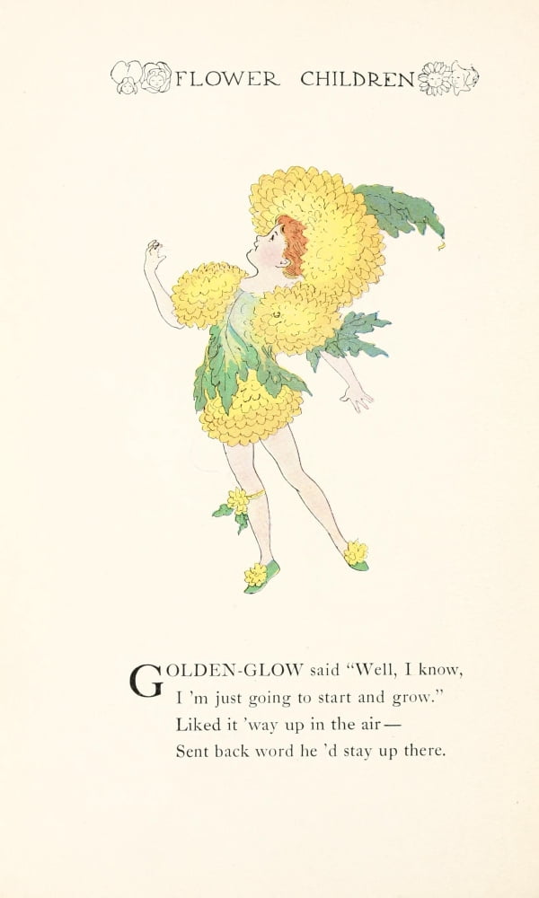 Flower Children 1910 Golden Glow Canvas Art - MT Ross (18 x 24)
