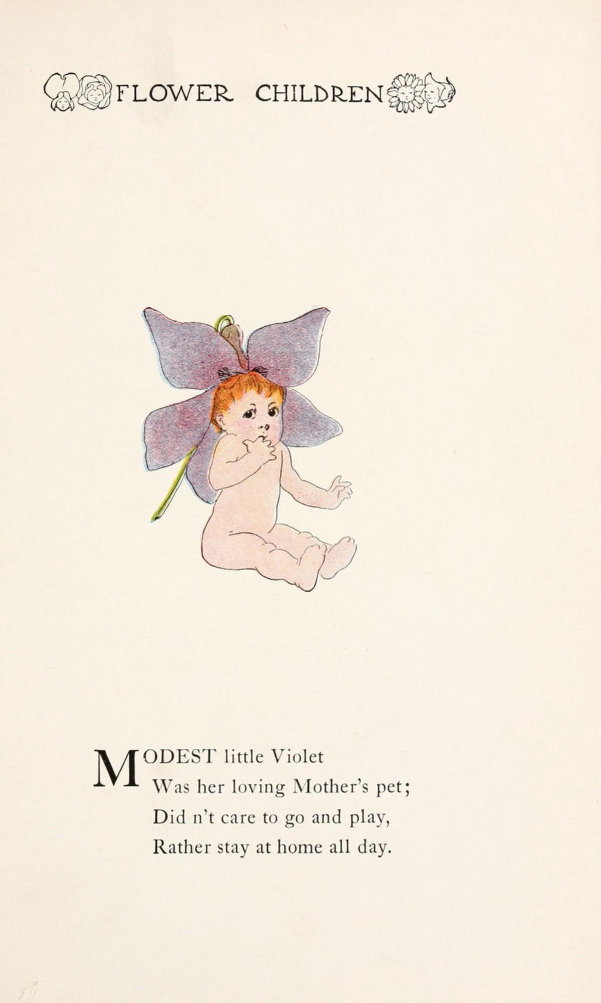 Flower Children 1910 Little Violet Canvas Art - MT Ross (18 x 24)