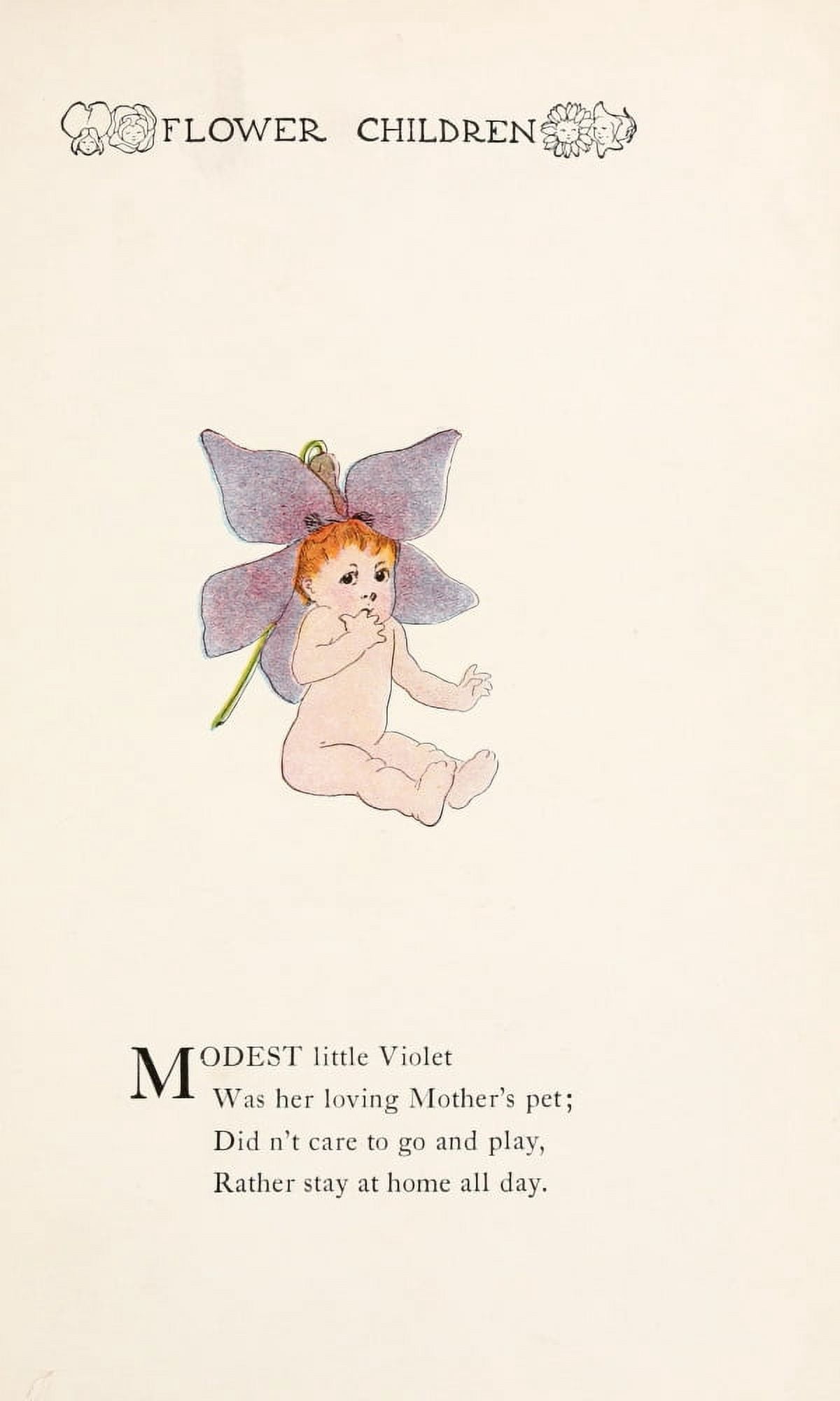 Flower Children 1910 Little Violet Canvas Art - MT Ross (24 x 36)