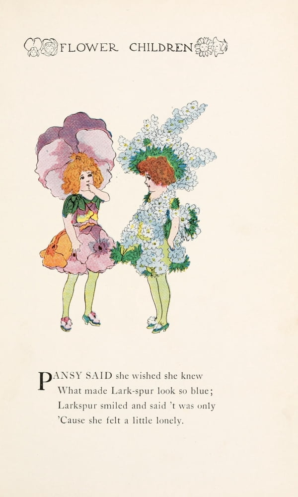 Flower Children 1910 Pansy Canvas Art - MT Ross (18 x 24)