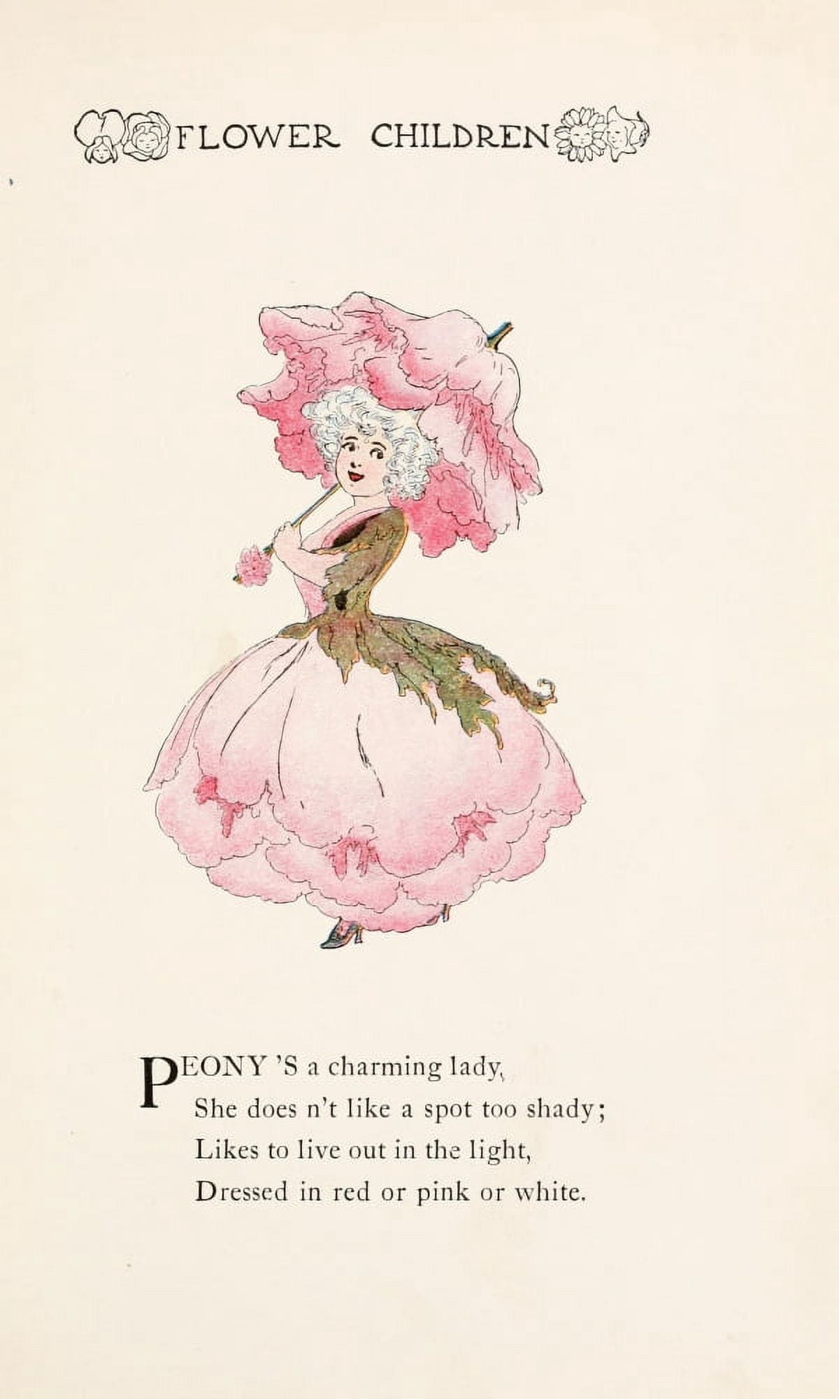 Flower Children 1910 Peony Canvas Art - MT Ross (24 x 36)