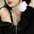 thumbnail image 1 of Flower Choker Necklace Stylish Collar Necklaces for Halloween Party Festival White, 1 of 8