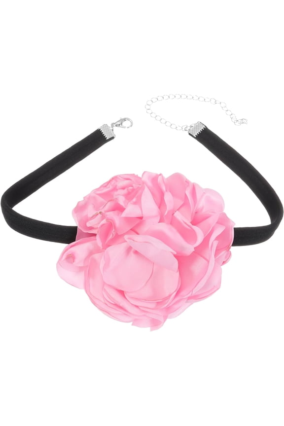 Flower Chokers Necklace for Women, Large Velvet Adjustable Floral Necklaces Accessories Wedding Prom