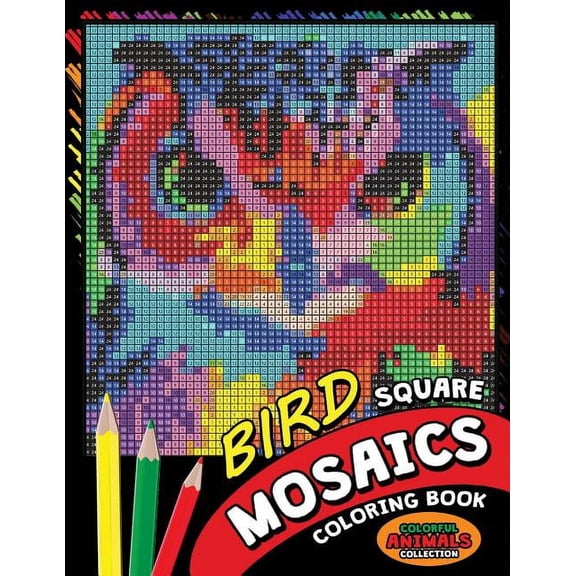 Flower circle Mosaics Coloring Book: Colorful Animals Coloring Pages Color by Number Puzzle (Paperback)