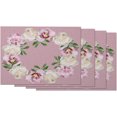 thumbnail image 1 of Flower Circle Placemats Opeonies and Orchids Bouquet Heat Resistant Dining Table Place Mats Stain Resistant, 12 X 18 Inches, Set of 4 Pink White Yellow, 1 of 3