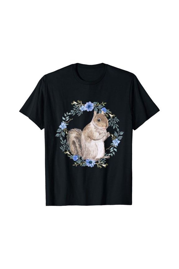 Flower Circle Squirrel T-Shirt, F763 Sweatshirt All Size S-5XL