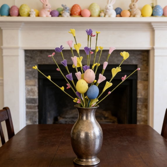 Flower Clearance! YZEGDCH Easter Eggs Picks Spring Floral Picks Decor Stems Floral Arrangement-Centerpiece Wreath Decoration