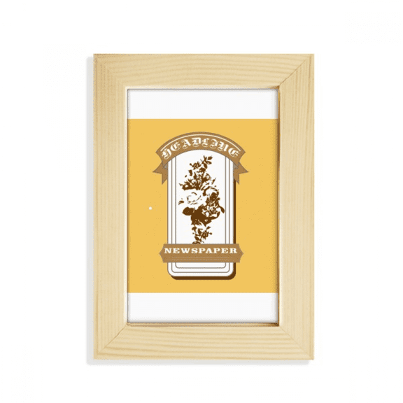 Flower Cluster Newspaper Brand Ribbon Desktop Display Photo Frame Picture Art Painting 5x7 inch