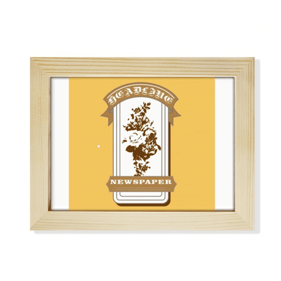 Flower Cluster Newspaper Brand Ribbon Desktop Photo Frame Picture Art Decoration Painting 6x8 inch