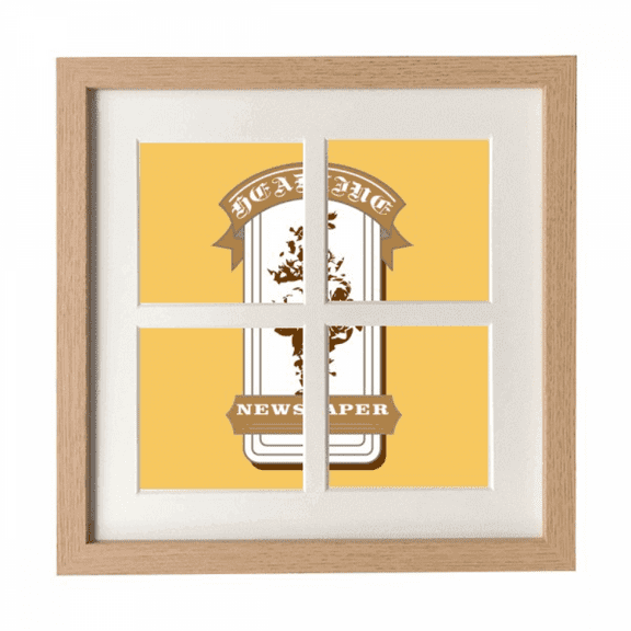 Flower Cluster Newspaper Brand Ribbon Frame Wall Tabletop Display 4 Openings Picture