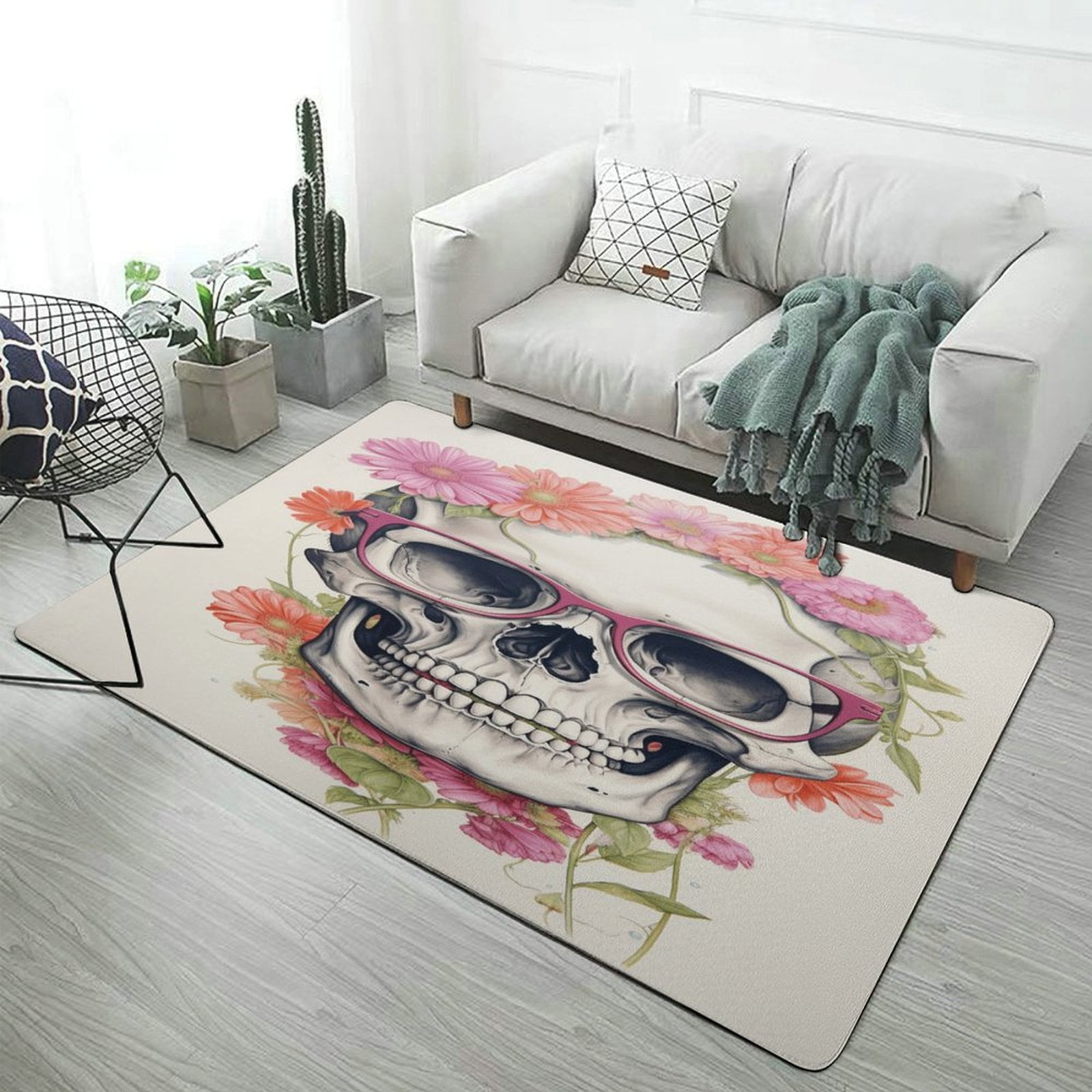 Flower Cluster Skull European Living Room Carpets Rugs Luxury Bedroom ...