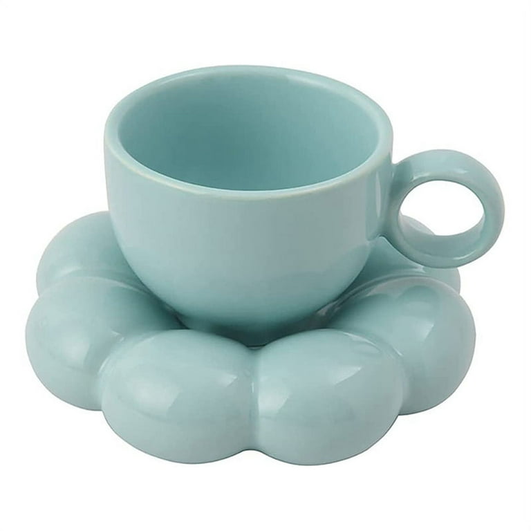 Flower Coffee Cup & Saucer Set Cute Mug & Saucer Set Ceramic