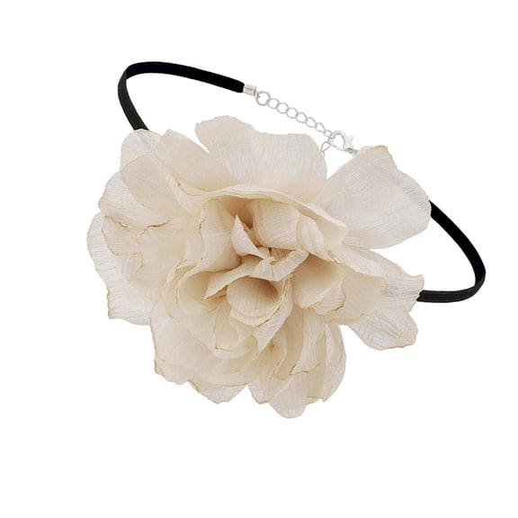 Flower Collar Choker Necklace Flower Necklace for Banquets Halloween Wedding White