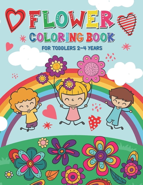 Flower Coloring Book for Toddlers 2-4 Years: Easy Coloring Book with ...