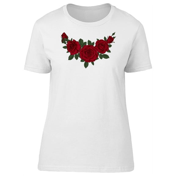 Flower Composition In V Shape T-Shirt Women -Image by Shutterstock, Female Large