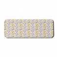 thumbnail image 1 of Flower Computer Mouse Pad, Pattern with Flowers and Leaves ling Foliage Spring Rural Print, Rectangle Non-Slip Rubber Mousepad Large, 31" x 12" Gaming Size, Yellow Purple White, by Ambesonne, 1 of 2