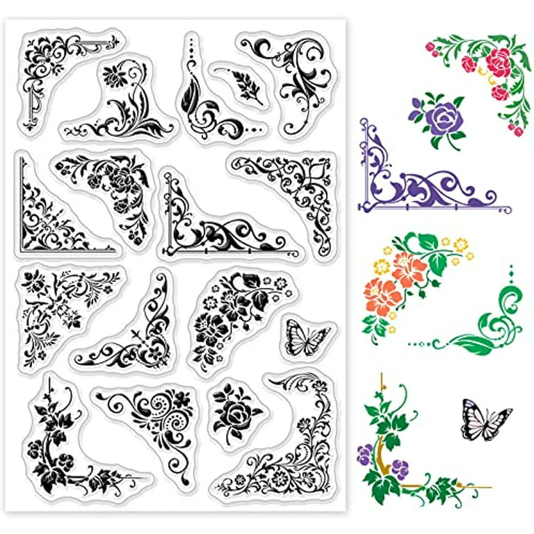  ORIGACH 9 Sheets Plants and Flowers Clear Stamps Silicone  Transparent Stamps for Card Making Decoration and DIY Scrapbooking : Arts,  Crafts & Sewing