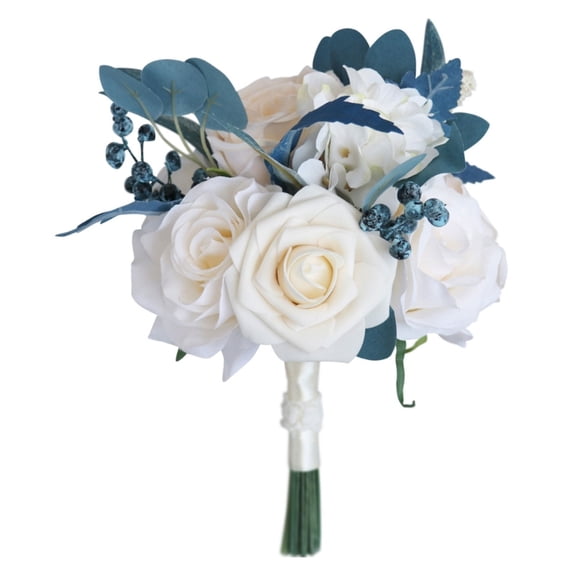 Flower Corsage Artificial Champagne Rose Bouquet Photo Props Bridesmaid Bouquet for Wedding Party Prom