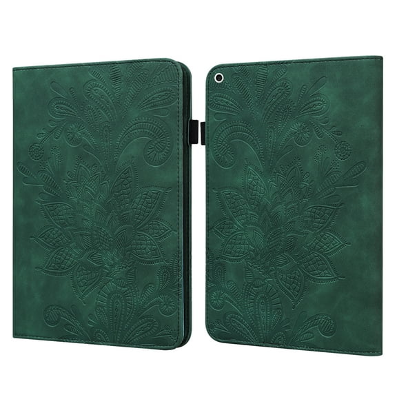 Flower Cover Case for Apple iPad Mini Tablet, iPad Mini 1/2/3/4/5 Case 7.9 Inch - Slim Fit Lightweight Synthetic Leather Wallet Protector Fold Stand Flip Folio Classic Cover Shell (Green Flower)