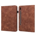 thumbnail image 1 of Flower Cover Case for Samsung Galaxy Tab S7 (11 Inch), Tab S7 Case 2020 (Model T870 /T875) - Slim Lightweight Synthetic Leather Protector Wallet Fold Stand Flip Shell with S Pen Holder (Brown Flower), 1 of 7