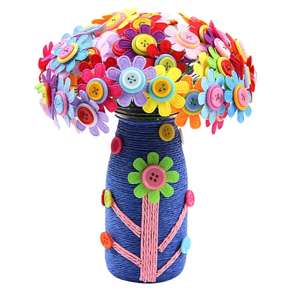 Flower Craft Kit For Children Create Bouquets With DIY Vase Art Project Educational Activity