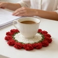 thumbnail image 1 of Flower Crochet Coasters, Handmade Bouquet Blanket Coaster with Crochet Plant Pot Fun Soft Decorative Drink Coasters for Coffee Tabletop Protection and Home Decor, 1 of 7