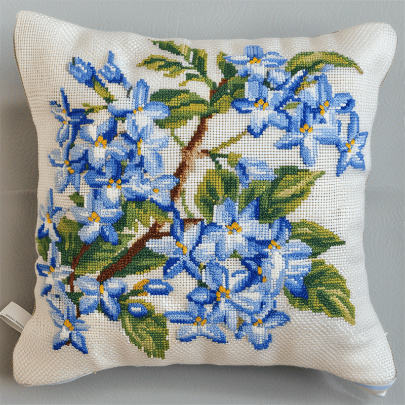 Flower Cross Stitch Pillow Cases Kit , 45X45cm , Cross Stitch Kits for Adults (11ct)
