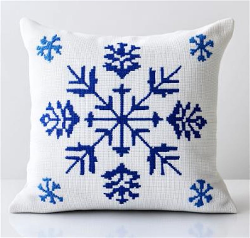 Flower Cross Stitch Pillow Cover Kit , 45X45cm , Cross Stitch Kits for Adults (11ct)