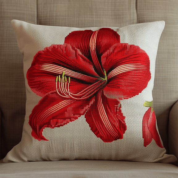 Flower Cross Stitch Pillow Cover Kit , 45X45cm , Cross Stitch Kits for Adults (11ct)