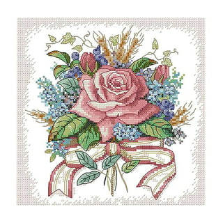  Stamped Cross Stitch Kits,DIY Pink Phalaenopsis Needlepoint  Kits for Adults Beginners Counted Embroidery Kits Cross Stitch Supplies  Patterns Crafts Decor(15.7X19.7inch)