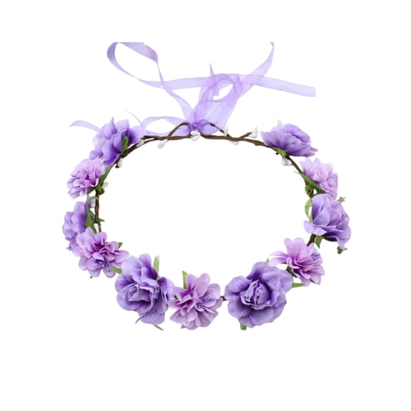 Flower Crown Headband, Artificial Fairy Rose Floral Headpiece, Boho Bridal Floral Headbands for Women Girls Renaissance Festival Photos Cosplay Wedding Birthday Hair Accessories