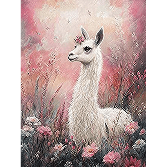 Flower Crown Llama Canvas Wall Art Perfect for Living Room Bedroom Bathroom Kitchen and Office Decor