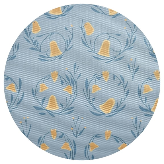 Flower Crown Pattern 15.4in Diameter PVC Plate Mat, Heat-Resistant and Cuttable, Kitchen Decor