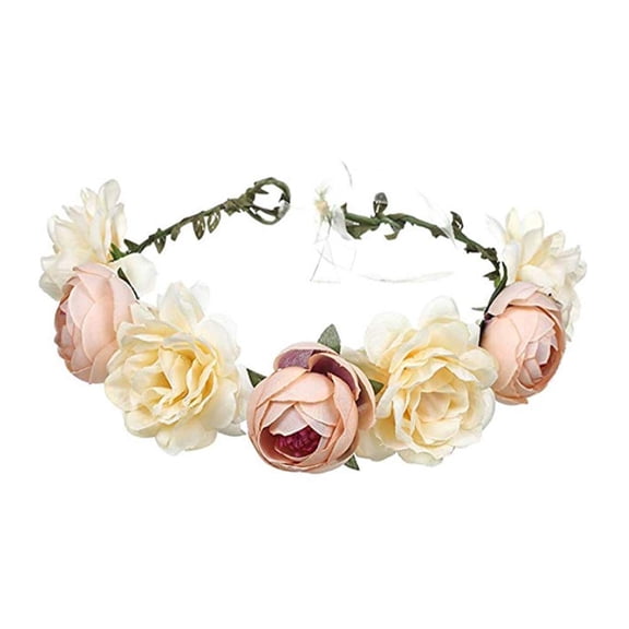 Flower Crowns for Women, Flower Crown for Girls, Flower Girl Headpiece, Handmade Adjustable Boho Artificial Flowers