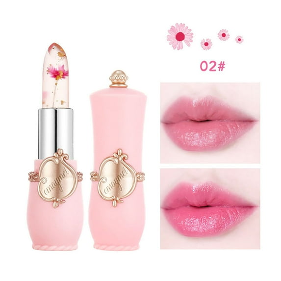 Flower Crystal Jelly Lipstick – Magic Temperature Change Soft Color, Long Lasting Moisture, Winter Lip Balm Gift, Daily Use Lip Color, Holiday Cosmetic, Travel Size Makeup, Christm Makeup Organizers