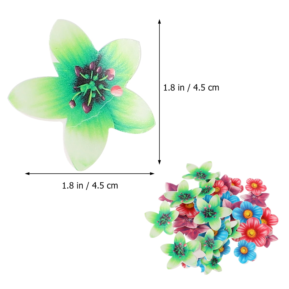 Flower Cupcake Toppers 360Pcs Creative Glutinous Rice Paper Edible ...