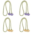 thumbnail image 1 of Flower Curtain Tiebacks, Handmade Floral Curtain Holders, Farmhouse Style Curtain Ties, Flower Design Woven Rope Ties for Living Room, Cute Flower Curtain Ties Decorative 4Pcs, 1 of 7