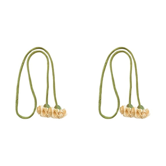 Flower Curtain Tiebacks Handmade Rope Curtain Holdbacks Decorative No Drill Curtain Tiebacks for Farmhouse Window Decor Yellow