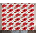 thumbnail image 1 of Ambesonne Flower Curtains 2 Panel Set, Bouquet of Spring Blooms, 108" x 108", Green Vermilion Black, 1 of 3