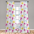 thumbnail image 1 of Flower Curtains 2 Panels Set, Cartoon Design Abstract Roses and Buds Pattern, Window Drapes for Living Room Bedroom, 56"W X 95"L, Coconut Multicolor, by Ambesonne, 1 of 5