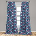 thumbnail image 1 of Flower Curtains 2 Panels Set, Colorful Silhouettes of Bindweed with Ornate Swirls and Curls on a Dark Background, Window Drapes for Living Room Bedroom, 56"W X 84"L, Multicolor, by Ambesonne, 1 of 5