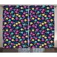 thumbnail image 1 of Flower Curtains 2 Panels Set, Colorful Summer Blossom Romantic Feminine Petals Fashion Vintage Floral Pattern, Window Drapes for Living Room Bedroom, 108W X 84L Inches, Multicolor, by Ambesonne, 1 of 3